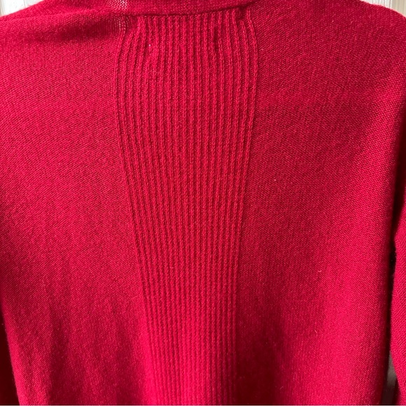Max Studio Women’s Size S 100% Cashmere 2-Ply Knit Open Red Cardigan w/ Pockets - Picture 9 of 9
